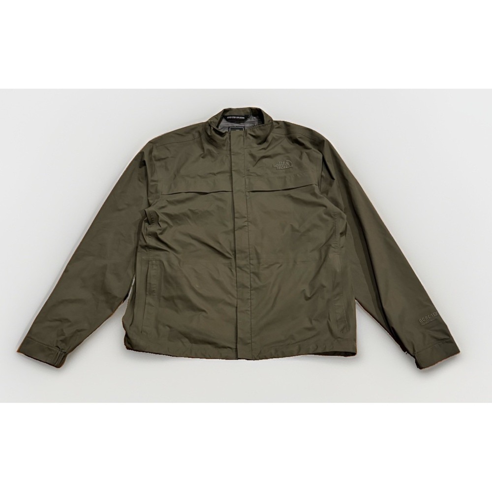 North Face GORE-TEX PacLite Shell Rain Jacket L Dark Olive Green Military Leaf